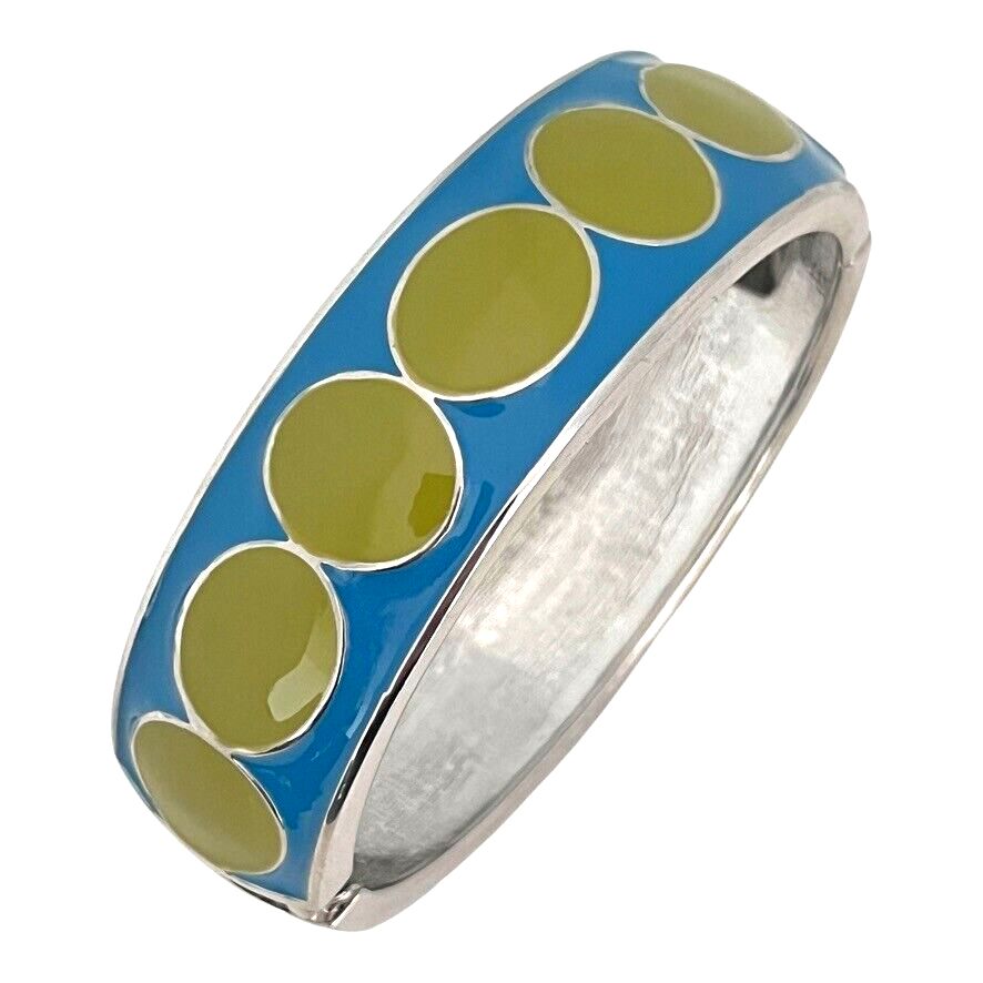 New Spring Street Bangle Bracelet Hinged Silver & Enamel Bb1